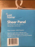 Just Home Ivory Voile Sheer Curtain Panel 59" x 84"