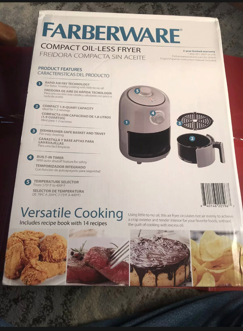 Faberware Air Fryer 1.9 QT Compact Oil-less Fryer Versatile Cooking Gr –  The Priceless Shop