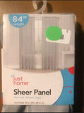 Just Home Sheer Panel  59” x 84” Light Grey Curtain Panel